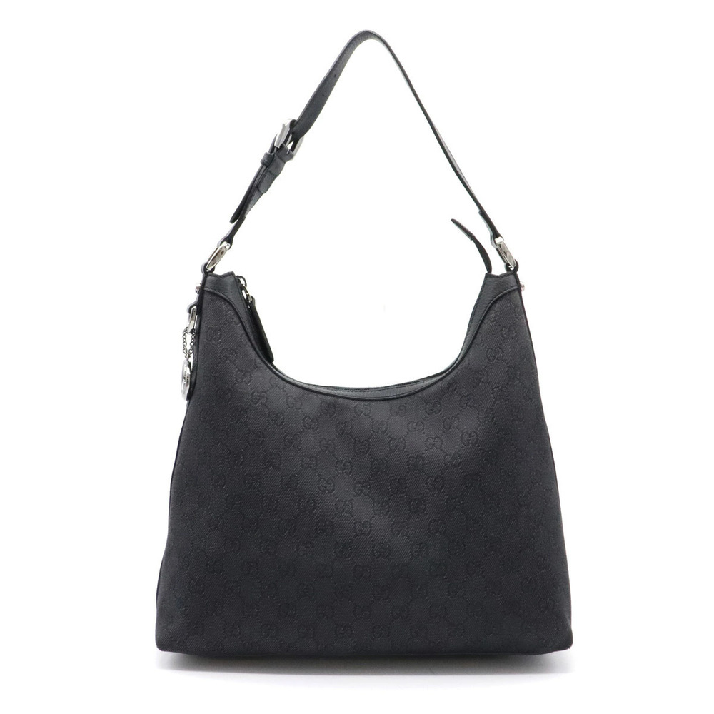 Gucci GG Denim Hobo Bag Leather Black